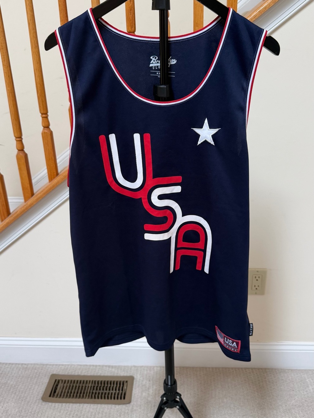 Brooklyn Cloth Navy Red White USA Graphic Tank